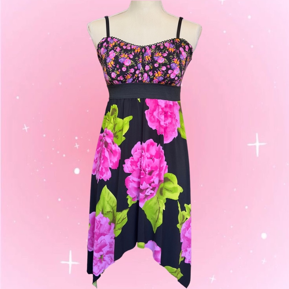 floral asymmetrical sun dress